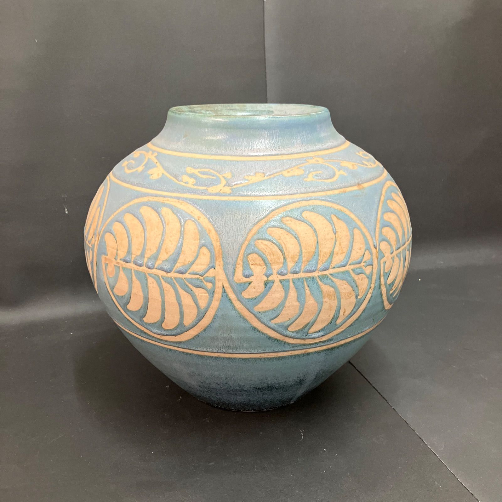 花瓶 銘有り 壺 高さ約30cm 幅約31cm 花瓶 花器 壺 花入 古美術 壷 