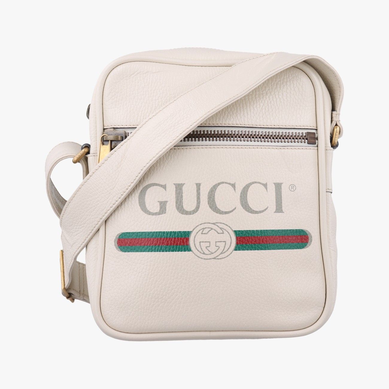 グッチGucciプリント メッセンジャーホワイトレザー523591D024607819