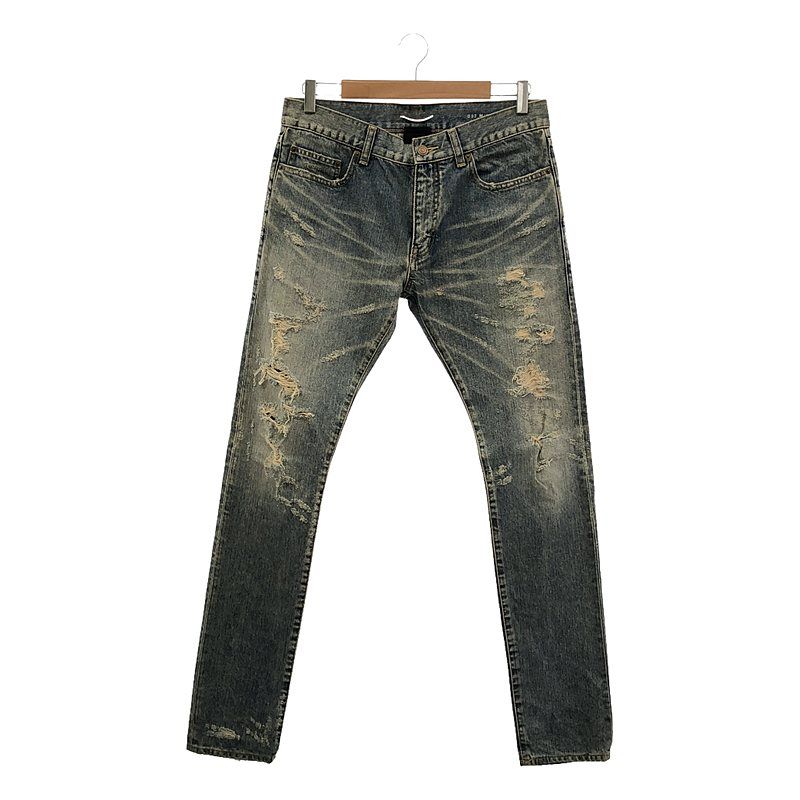 14AW 正規品 SAINT LAURENT PARIS 加工 デニム 黒 31