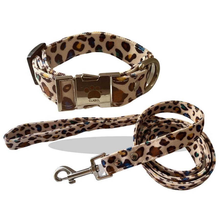 犬 首輪 リード セット おしゃれ かわいい ヒョウ柄 レオパード - メルカリ