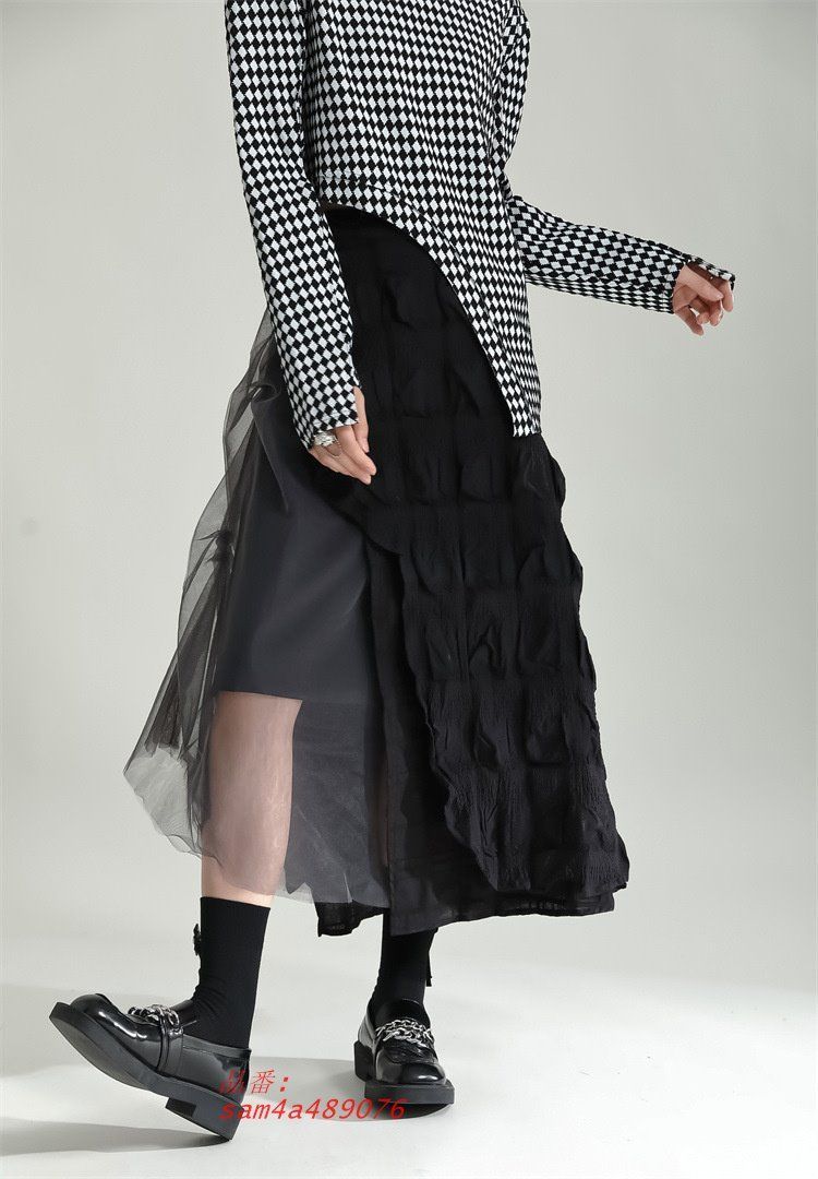 フィッシュテール スカート チュール ロング 変形 アシメ 韓国 レディース オルチャン衣装 モード 原宿系 ストリート am4a489076 DECORATOM_COM_BR