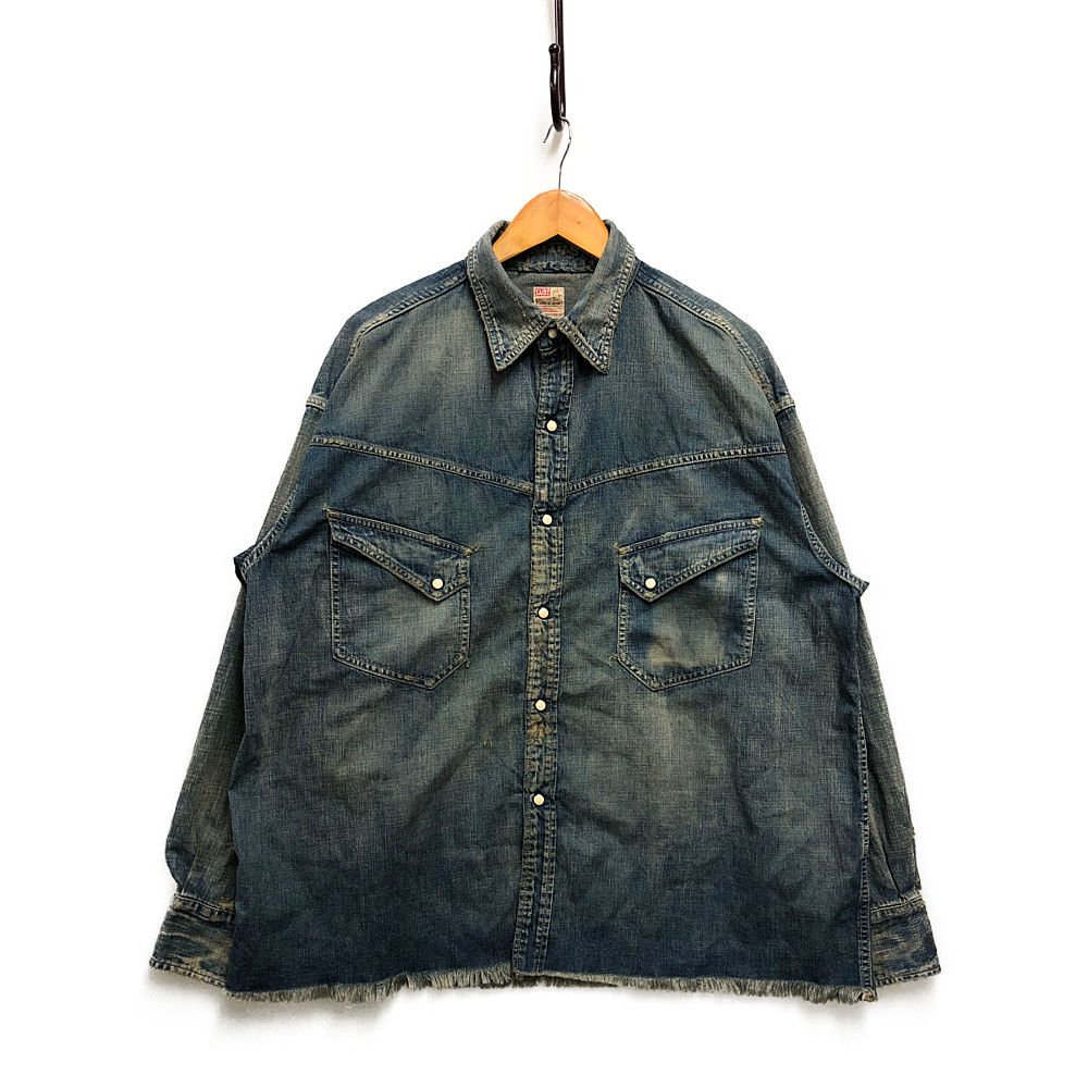 SAINT MICHAEL セントマイケル 23AW SM-A23-0000-015 DENIM SHIRT 加工