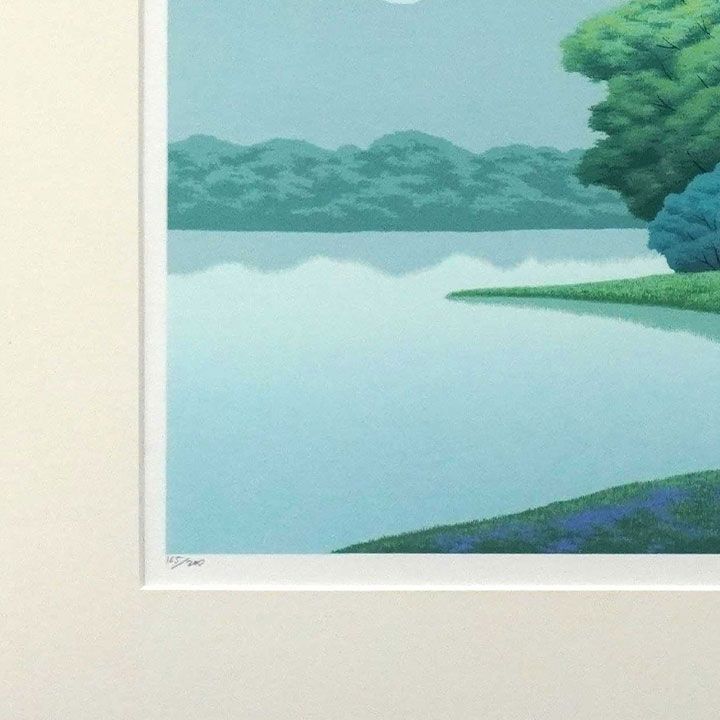 NO30. 国武久巳 楠若葉 版画 馬 緑 風景画 額付き 箱あり - メルカリ