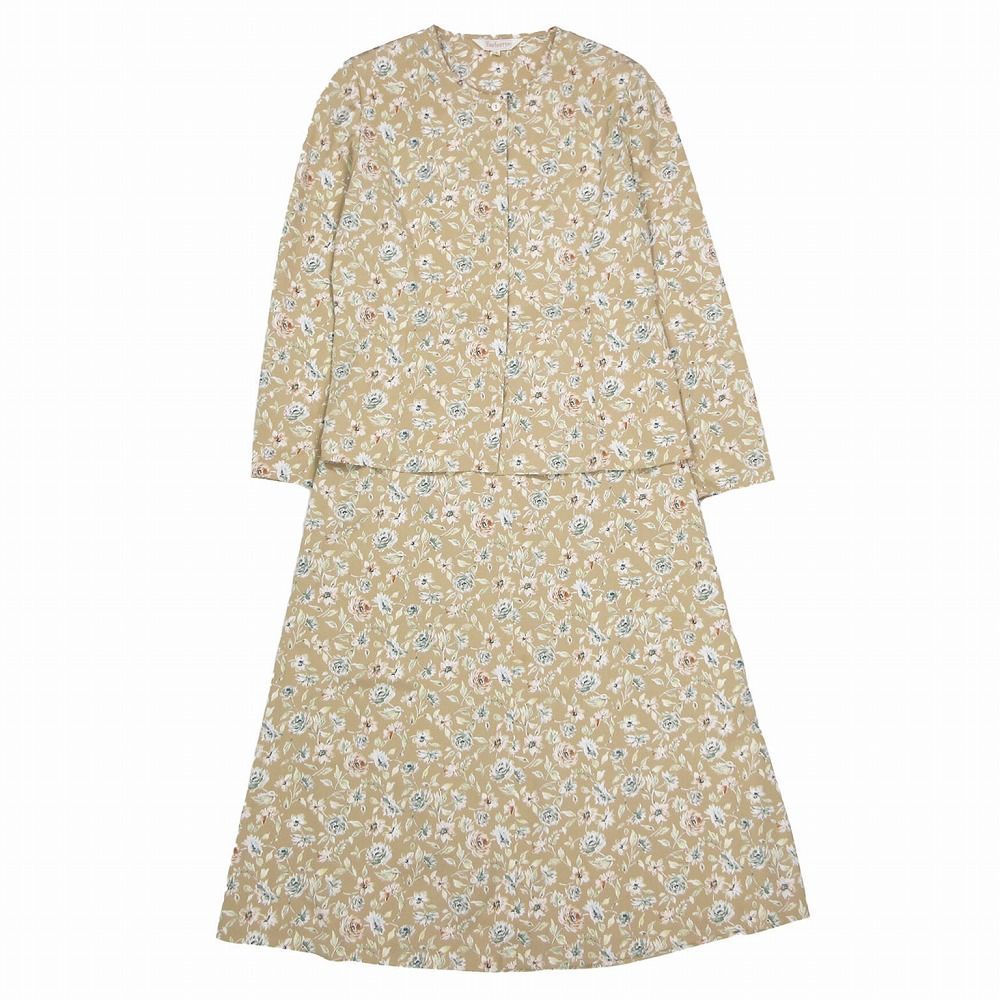 バーバリーズ ヴィンテージ セットアップ シャツ ブラウス 7AB2 ベージュ 美品 Vintage Burberrys バーバリーズ 花柄 セットアップ ブラウス