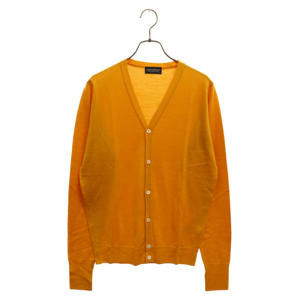 JOHN SMEDLEY (ジョンスメドレー) ウール生地 Vネックカーディガン ニットカーディガン イエロー