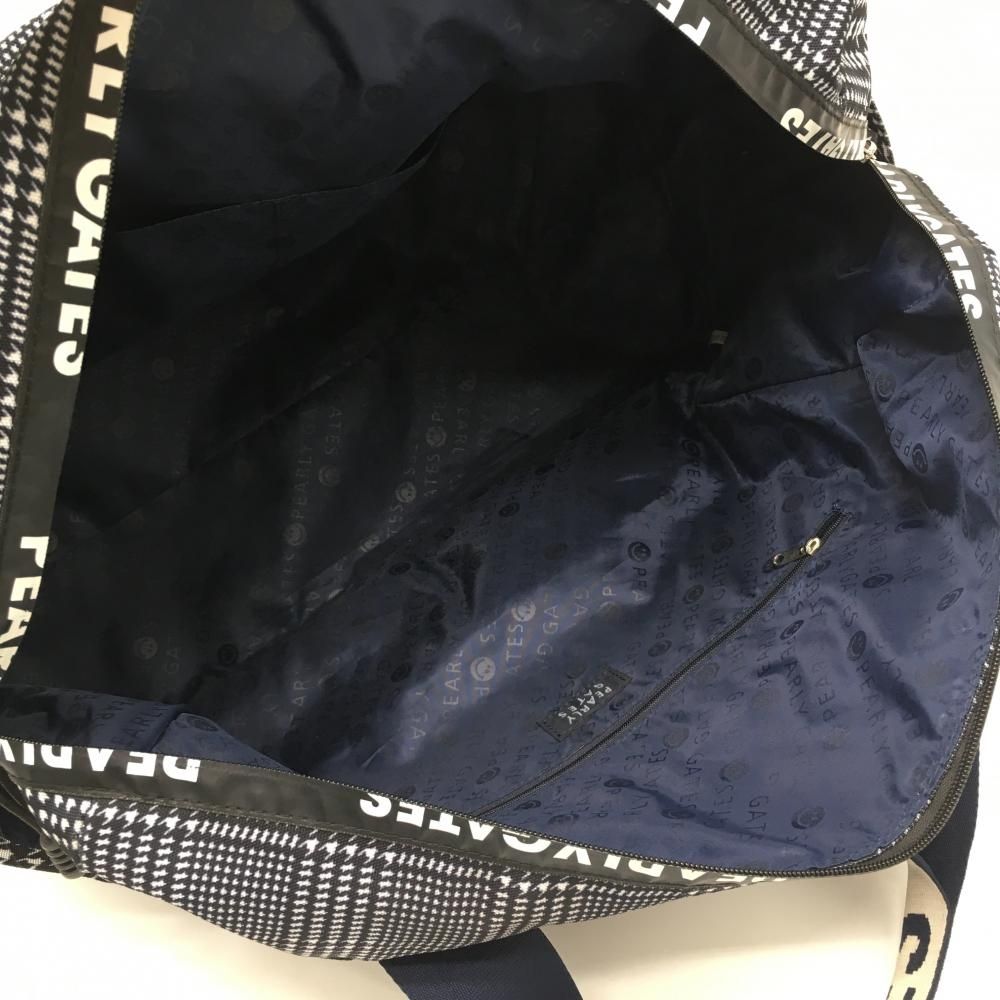 パーリーゲイツ 2WAYボストンバッグ ネイビー×白 グレンチェック