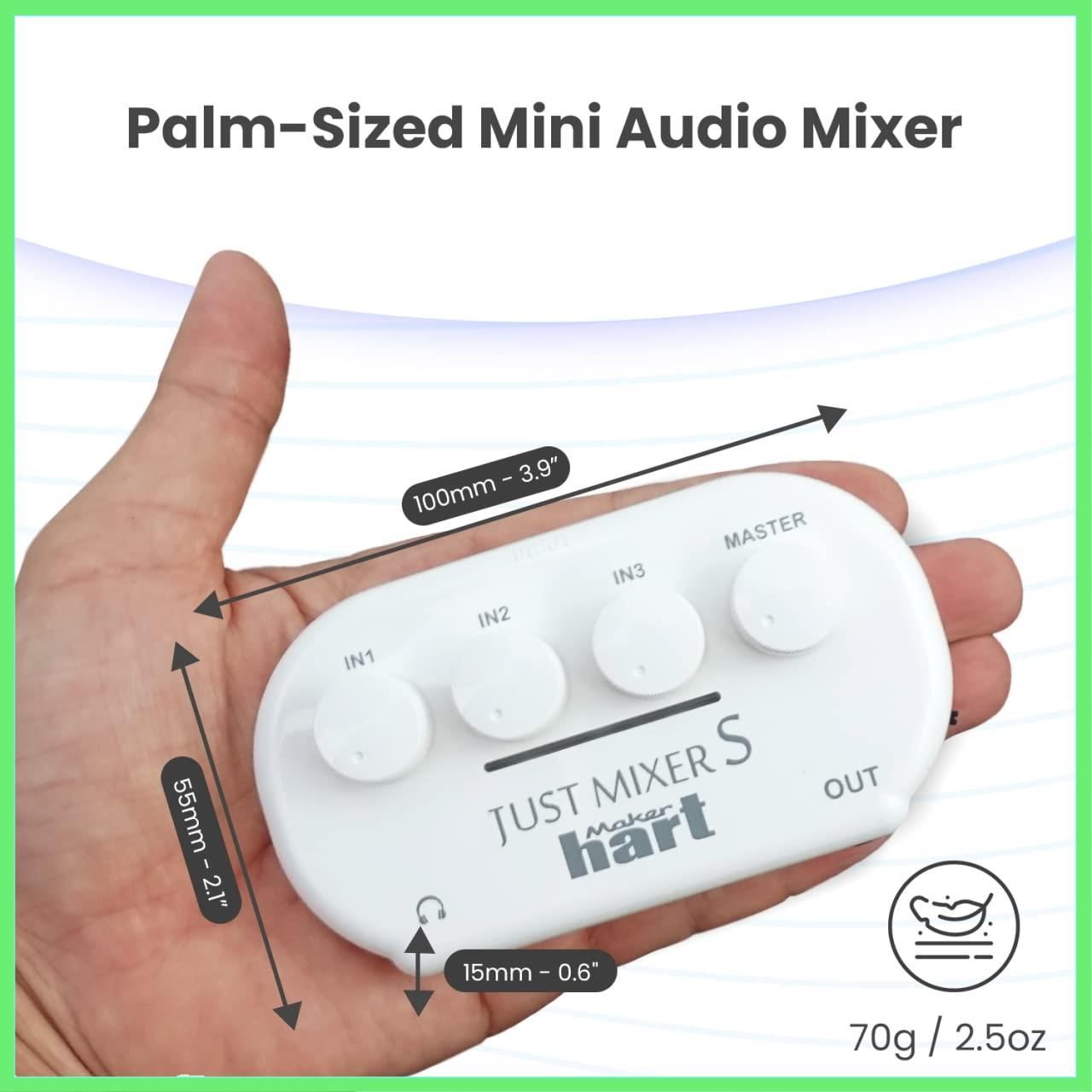 ◇Maker hart Just Mixer S ステレオ3入力2出力 超小型音声ミキサーと