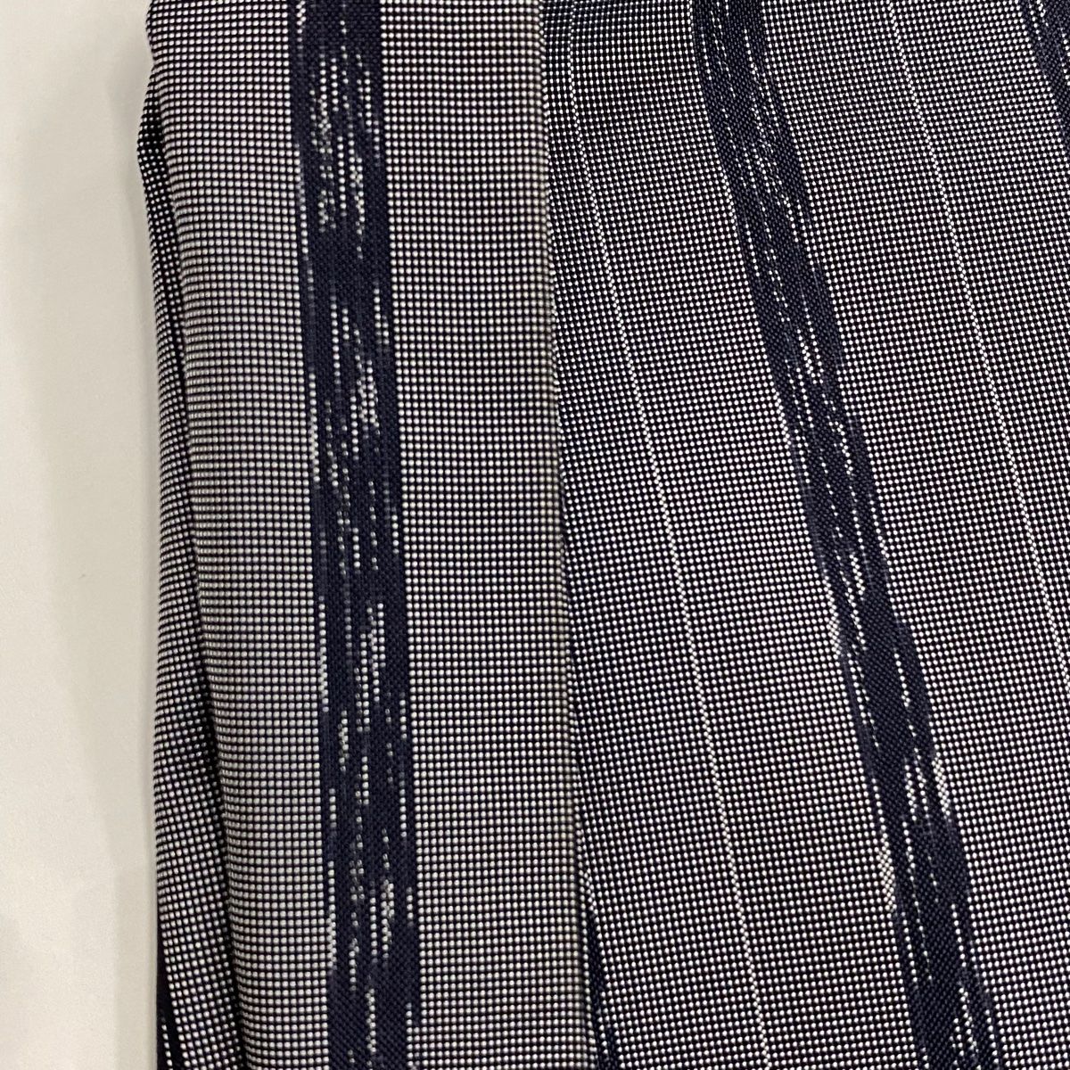 道中着 身丈110.5cm 裄丈69cm L 和装コート 縞 灰色 正絹 美品 秀品  