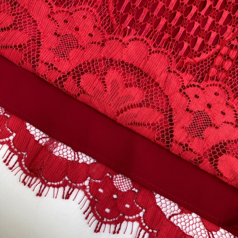 ANAYI アナイ フラワーラッセル レーススカート レッド系 36