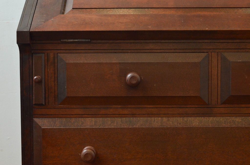 長野松本民芸家具 天然木 ライティングビューロー デスク チェスト