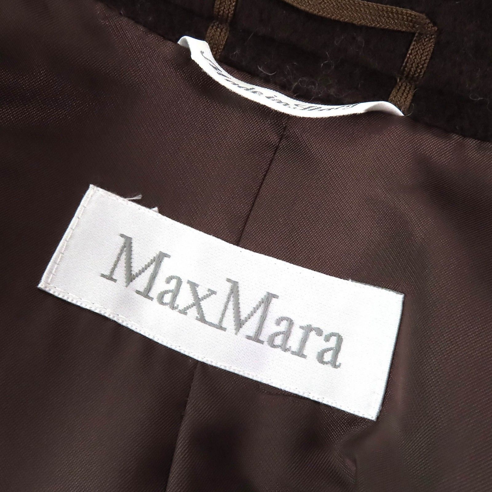 美品△Max Mara マックスマーラ ウール カシミヤ 裏地ロゴ総柄