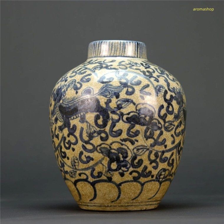 超美品! 粉彩 観賞 陶磁器 麒麟紋 花瓶 つぼ 壺 景徳鎮 磁器