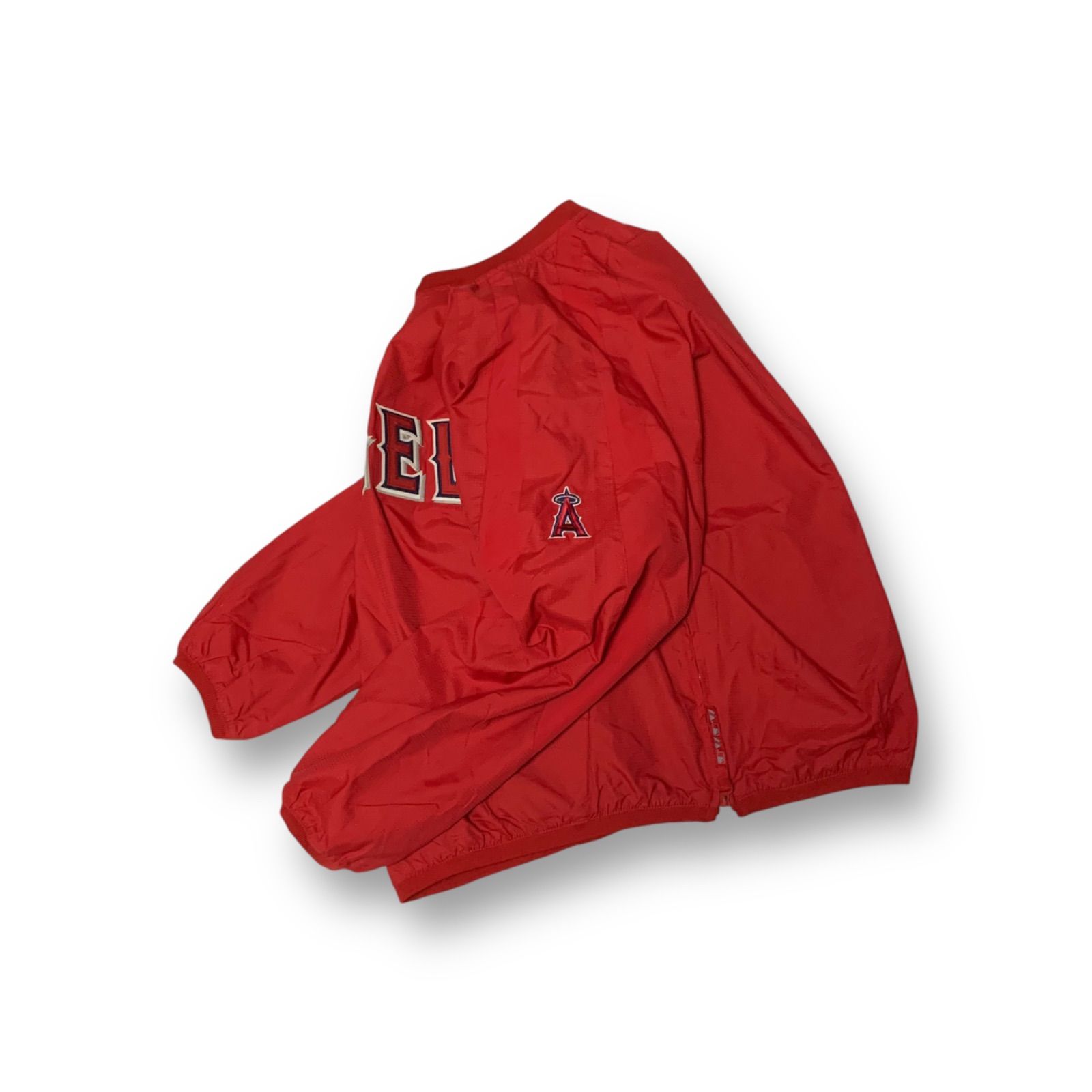 00s Majestic “LOS ANGELES ANGELS” Half Zip Nylon Pullover Shirt