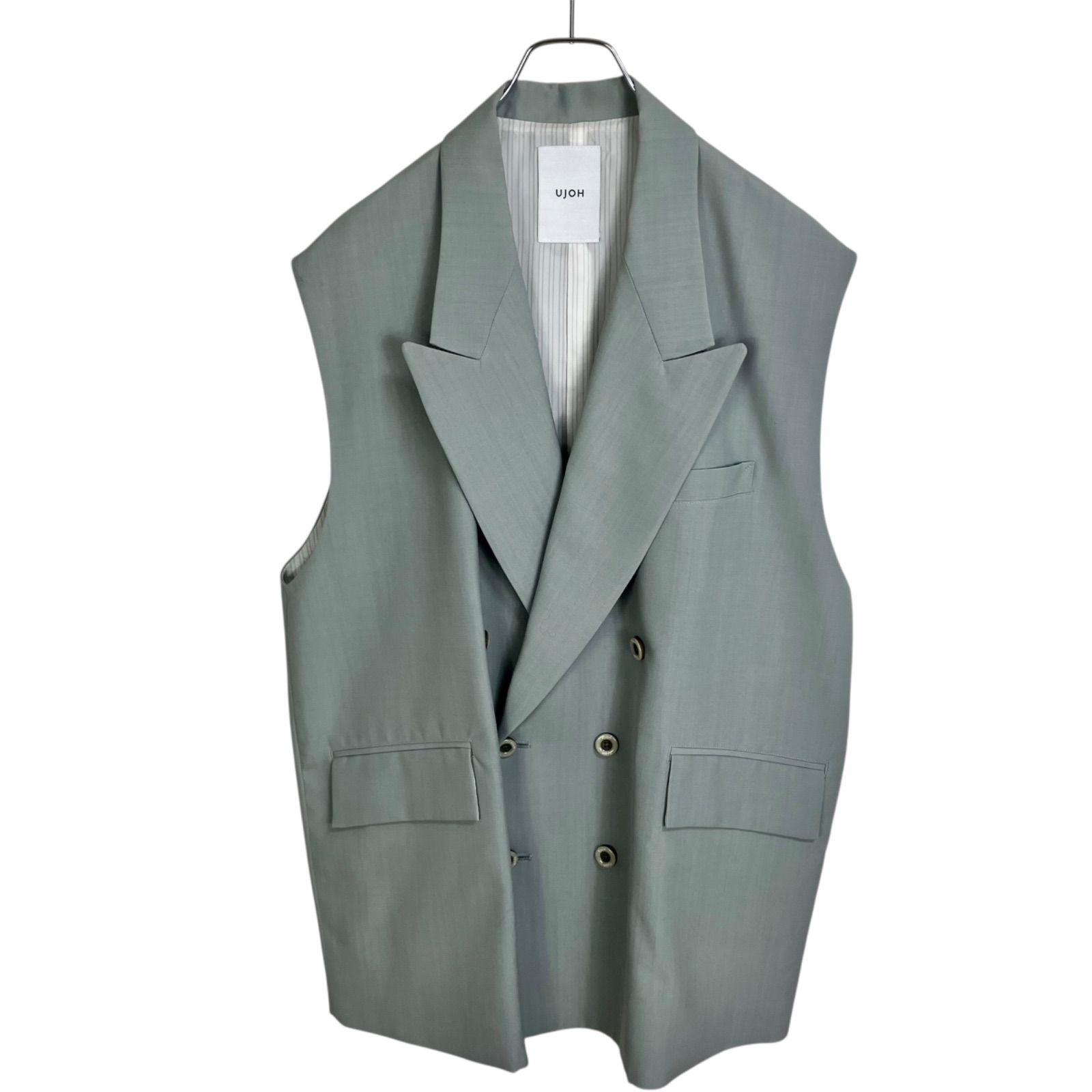 UJOH 6BW OVER SIZE VEST 2 ライトグリーン ウジョー ウール オーバーサイズベスト ジレ U751-V02-100