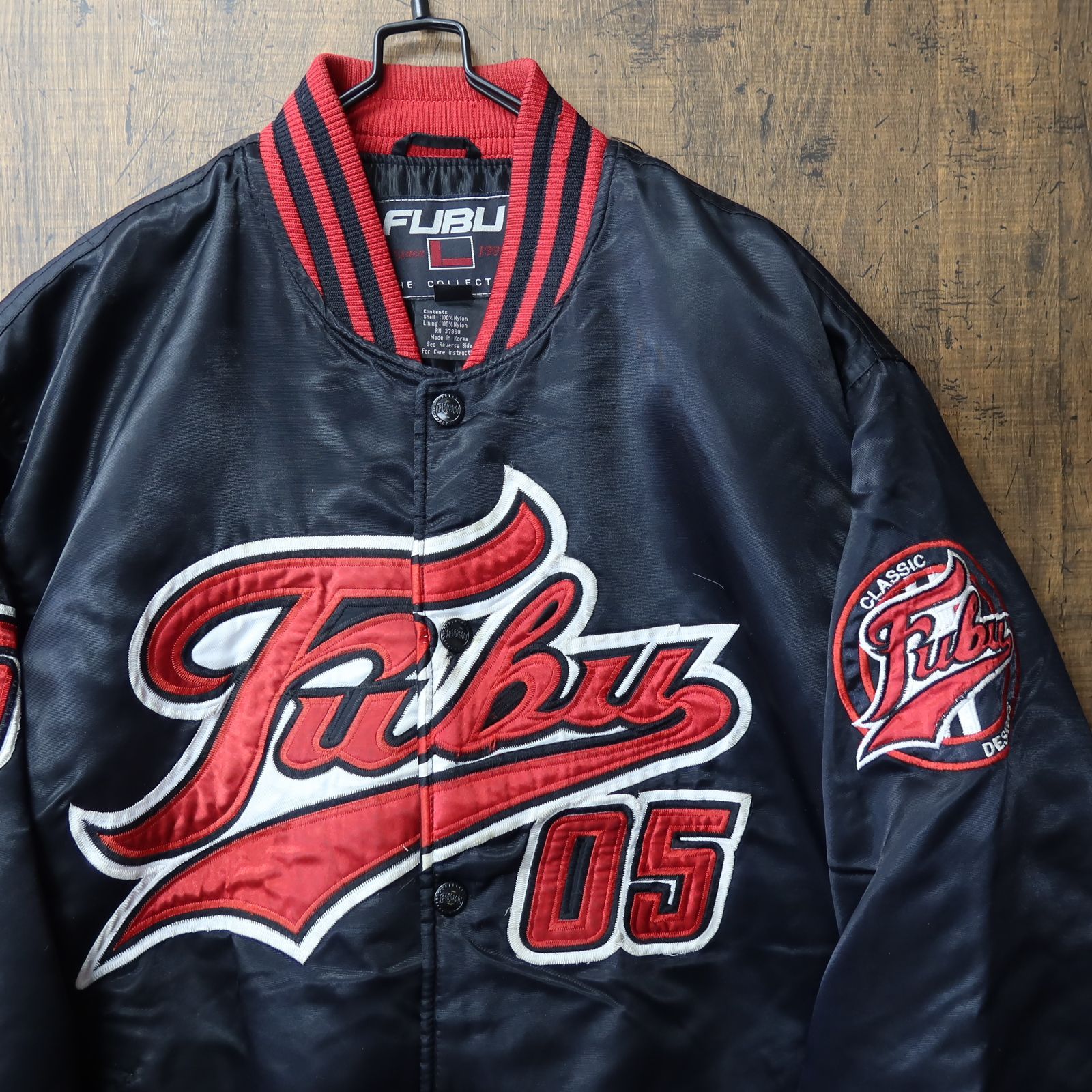 00s Vintage US古着☆FUBU フブ スタジアムジャケット スタジャン 