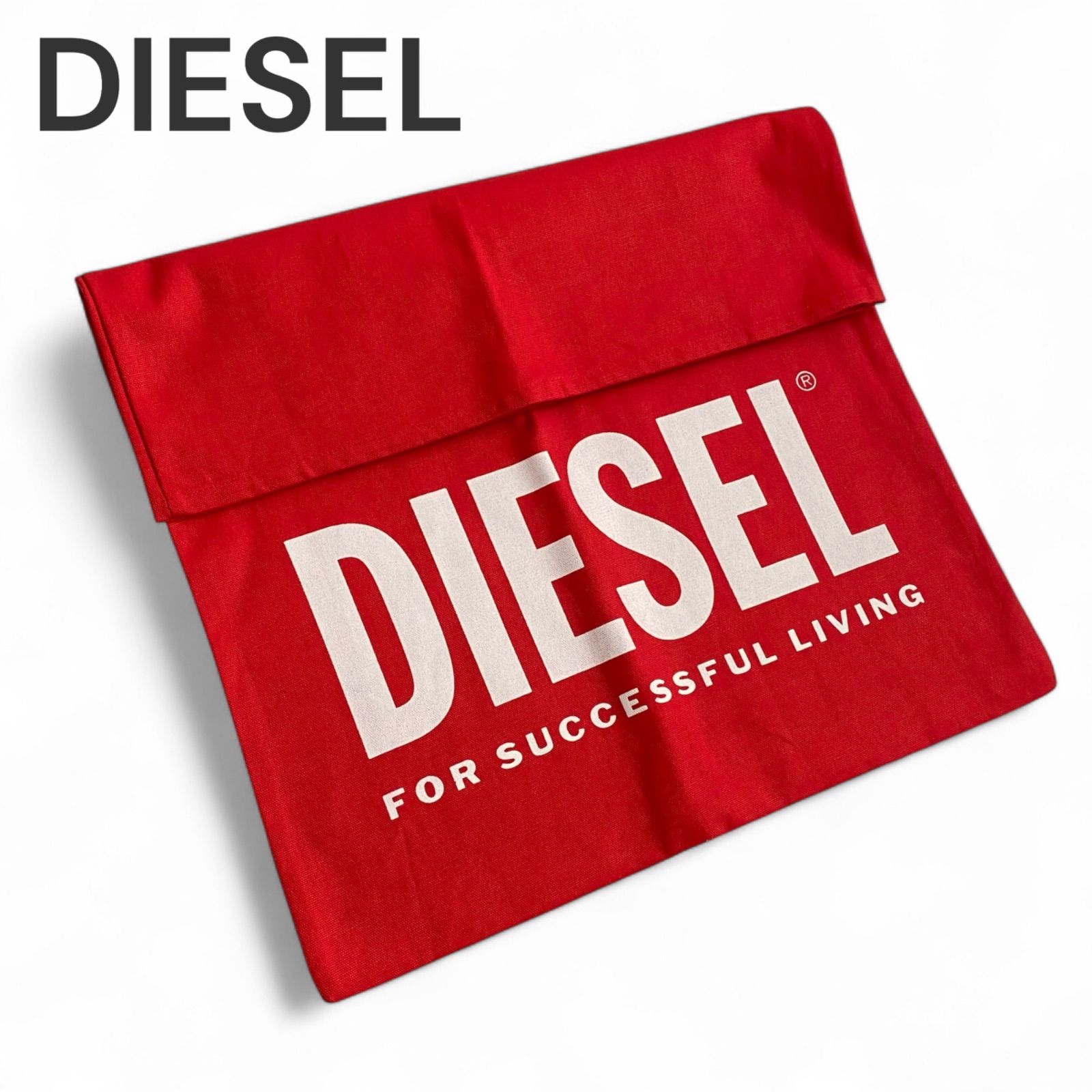 【美品／保存袋あり】DIESEL バッグ DIESEL ディーゼル 保存袋 布袋 シューズバッグ レッド 赤 FOR
