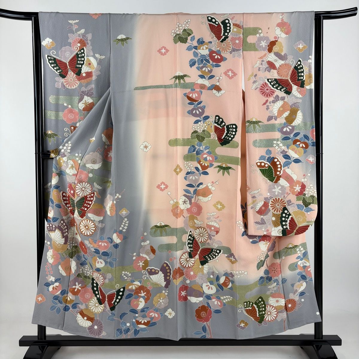 508ag57■七五三 七歳 女児 着物&袋帯&長襦袢 刺繍 御所車■状態良好 508ag57□七五三 七歳 女児 着物&袋帯&長襦袢 刺繍 御所車□状態良好