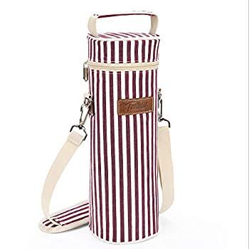 Tirrinia シングルワインクーラーバッグ 断熱-パッド入りポータブルワイントートキャリア 旅行 BYOB レストラン ワインテイスト パーティー ワイ