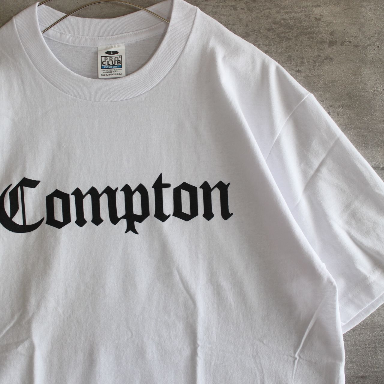 【LA直輸入】PRO CLUB "Compton" WHITE 6.5oz HEAVYWEIGHT TEE XL～3XL プロクラブ