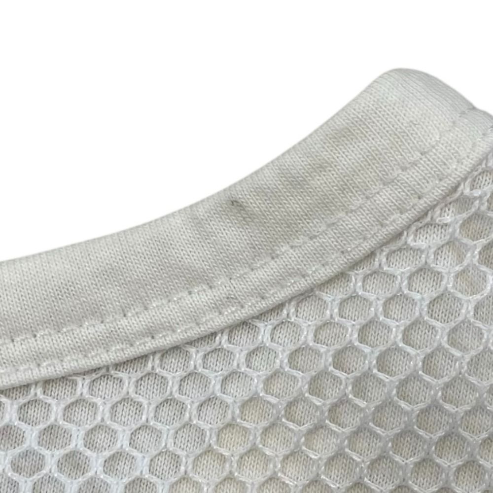  MONCLER モンクレール メッシュレイヤードTシャツ M ホワイト レディース 古着 半袖(Tシャツ) Tシャツ カットソー