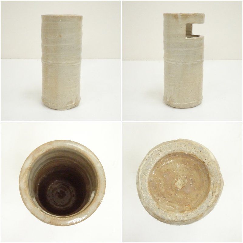 萩焼 野坂康起造 花入（共箱） 花入れ 茶道 茶道具 花瓶 花器