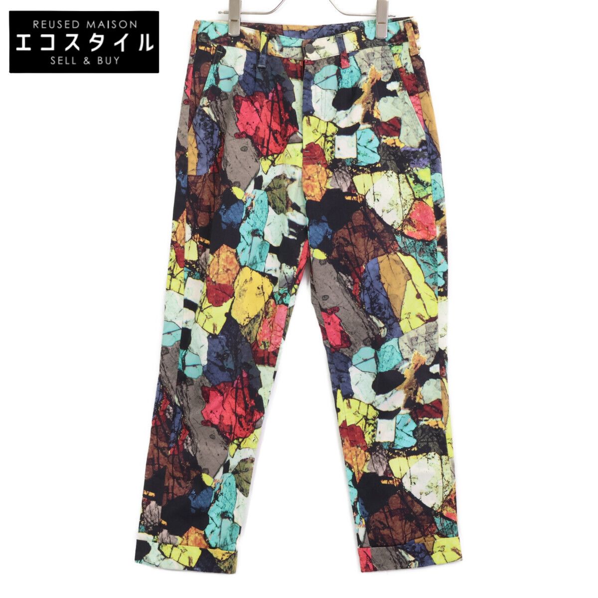 PLEATS PLEASE プリーツプリーズ 14SS PP42-ZF892 ﾏﾙﾁｶﾗｰ ｺｯﾄﾝ 幾何学 総柄 ﾊﾟﾝﾂ 3