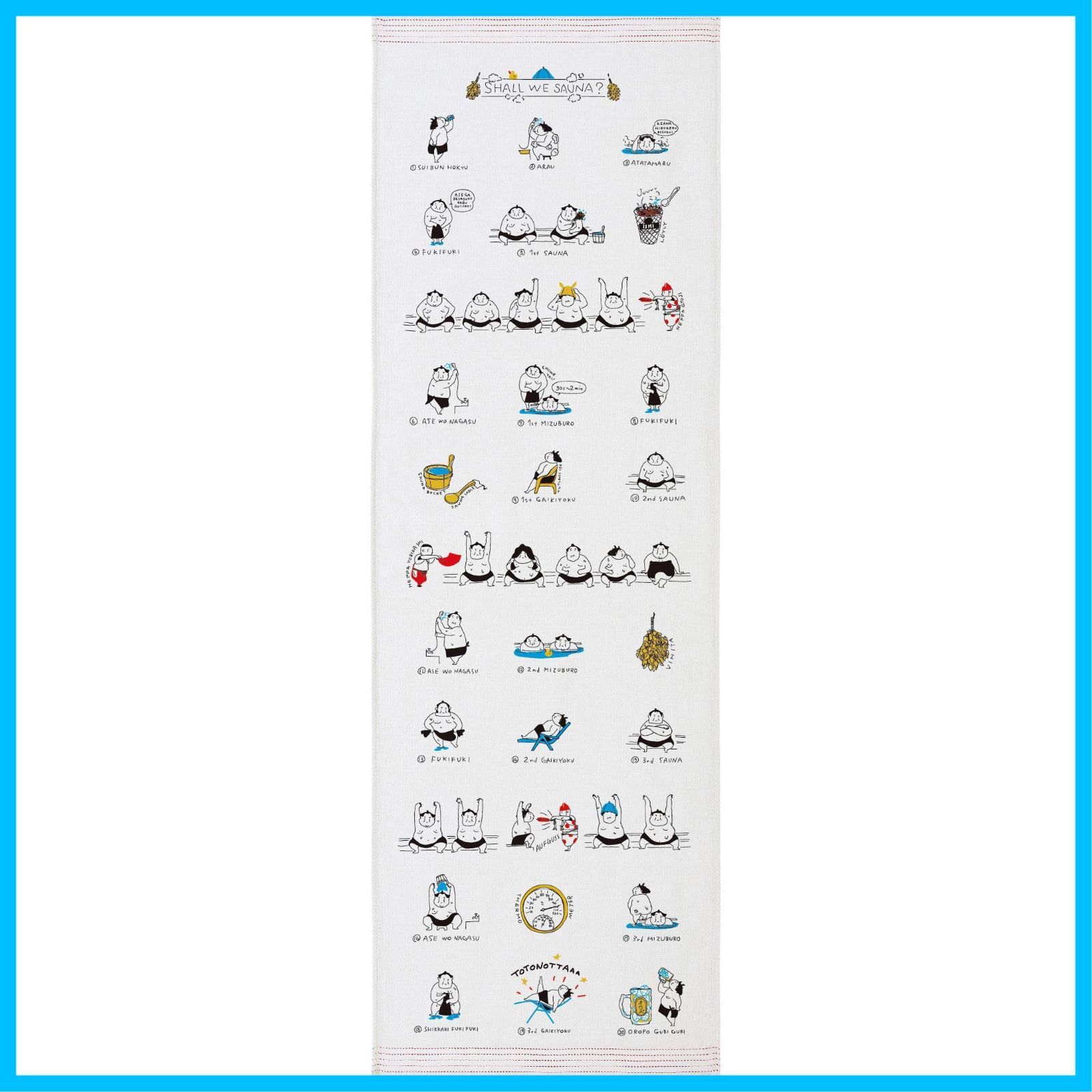 【在庫セール】布ごよみ フェイスタオル すもうサウナ グレー コンテックス 約33×100cm 54452-007