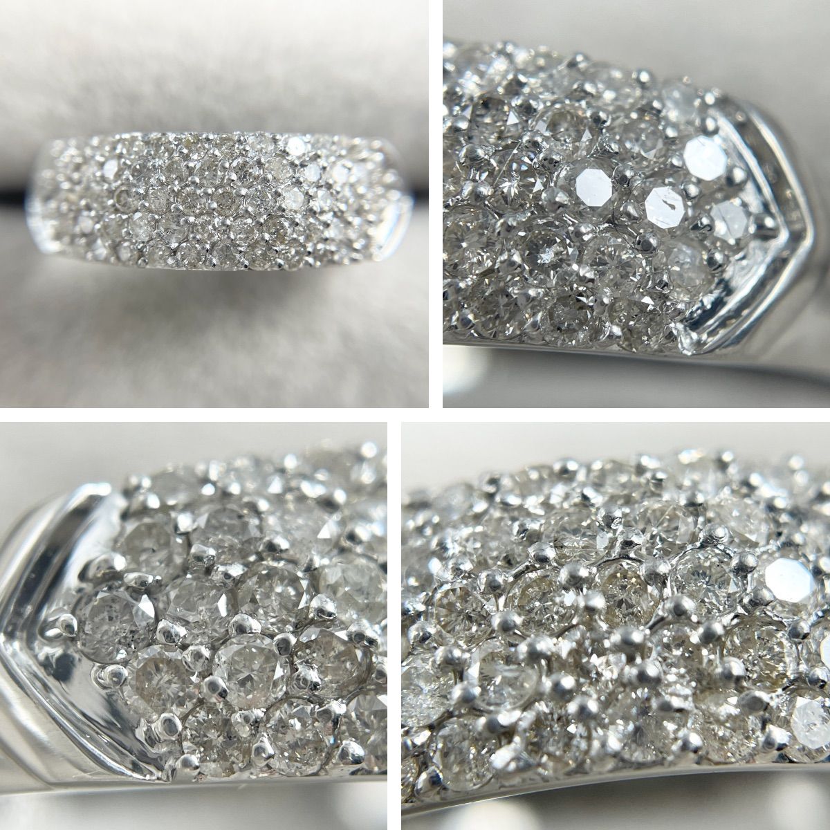Pt900 天然ダイヤモンド 1.00ct パヴェリング - メルカリ