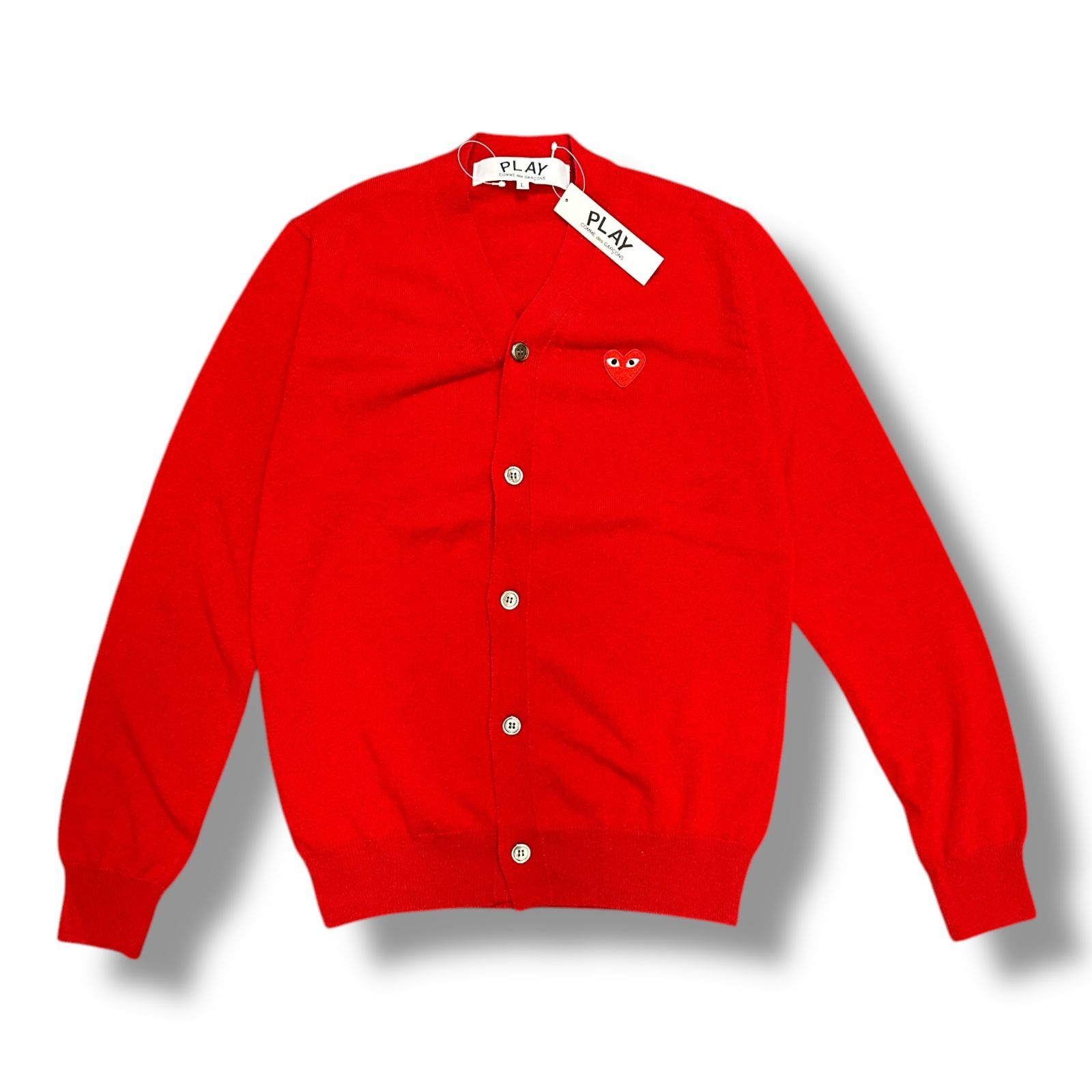 参考上代31350円 未使用 PLAY COMME des GARCONS 24AW V-Neck Cardigan 