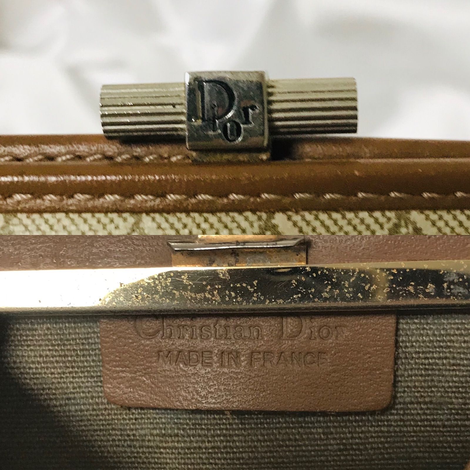 新品同様 ＊ クリスチャンディオール ハニカム がま口 コインケース ベージュ Christian Dior クリスチャン ディオール ハニカム コインケース