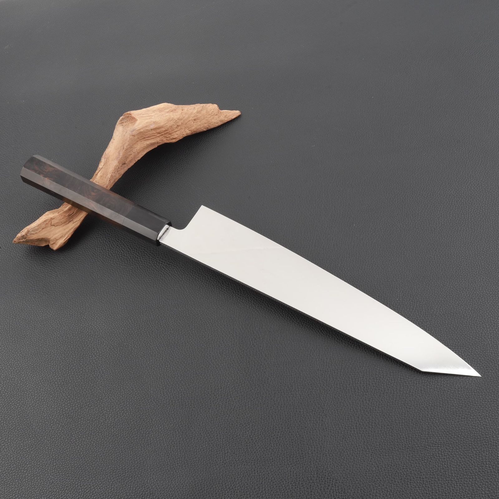 勘所型牛刀 9寸（刃渡り270mm）片刃 通常鏡面仕上げ 本刃付け