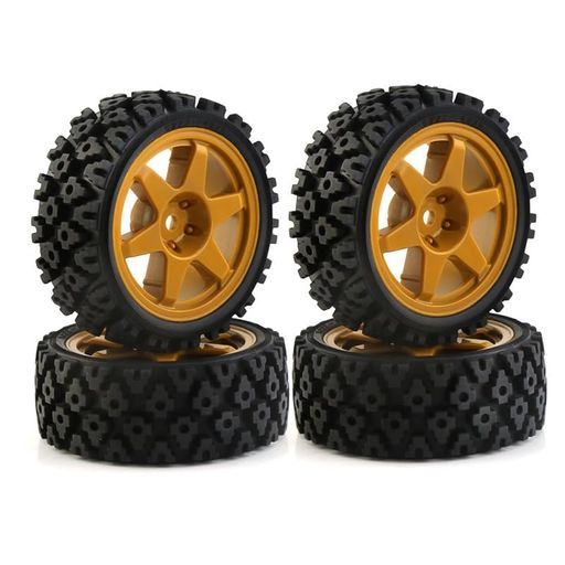 LevigoRCバギーラバーマッドラリータイヤホイールタミヤ1/10TT01/TT02/XV-01/HPIRS4RCアップグレードスポークブラックタイヤに対応