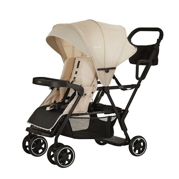 訳あり 箱開封跡あり 二人乗りベビーカー カトージ 二人でゴー ベージュ 品番41300 JB-767 | 発送不可