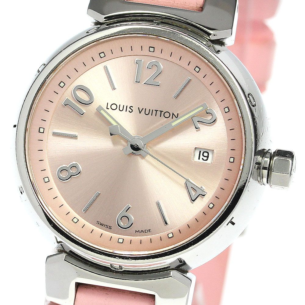 ルイ・ヴィトン LOUIS VUITTON Q121X タンブール デイト クォーツ レディース良品_722866