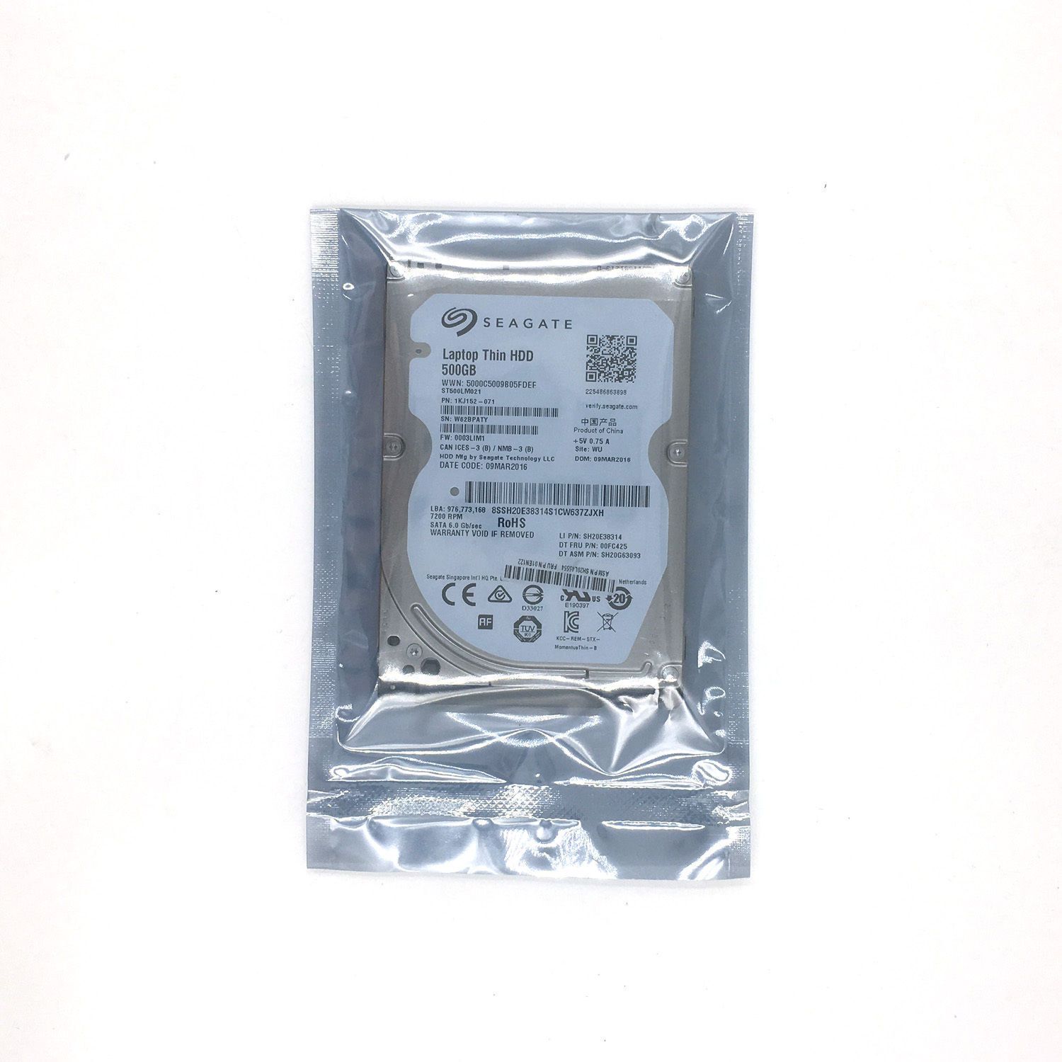 Seagate Laptop Thin ST500LM021 500GB 7200 RPM 32MB Cache SATA 6.0Gb/s 2.5