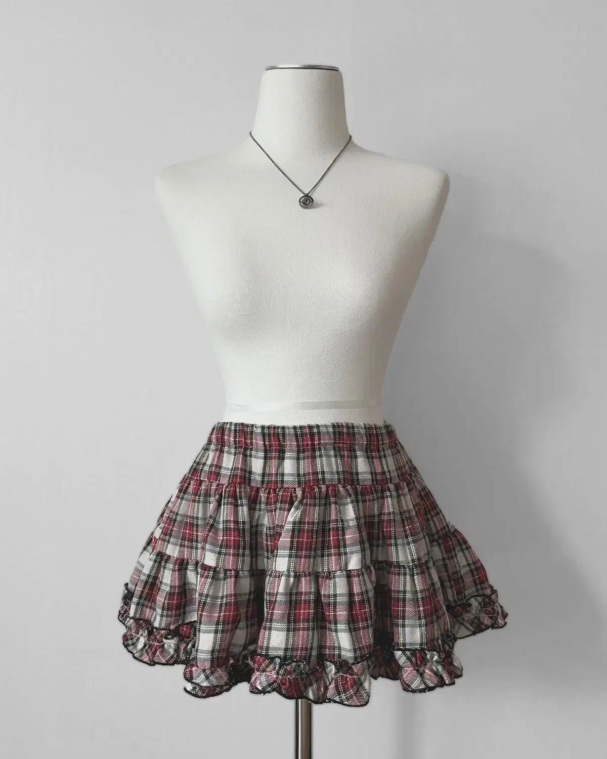 tartan check frill skirt
