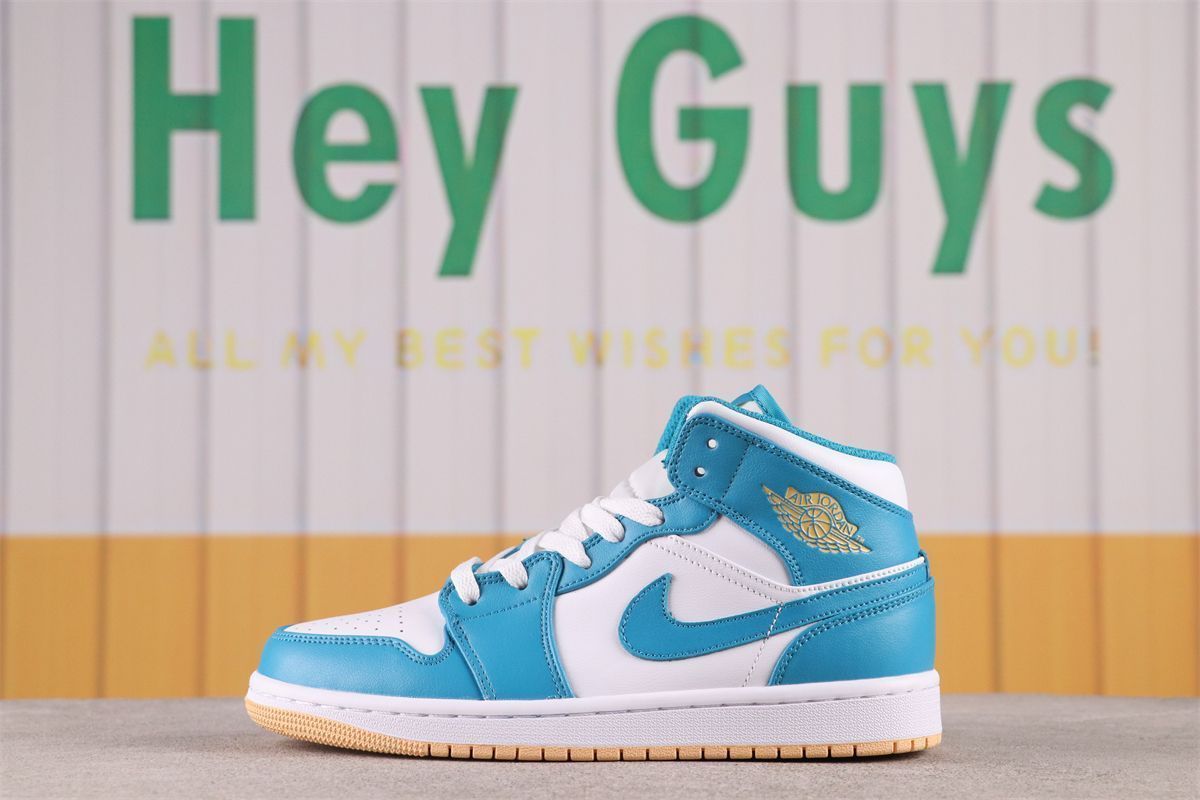 新品 ナイキ エアジョーダン1 ミッド \"アクアトーン\" 25cm 新品】25cm NIKE AIR JORDAN 1 MID GS ナイキ エアジョーダン 1