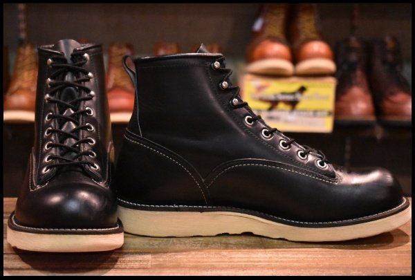 【7.5D 良品 08年】レッドウィング 2913 ラインマン 黒 ブラッククローム LTT 編み上げ レースアップ ブーツ redwing HOPESMORE【EG046】