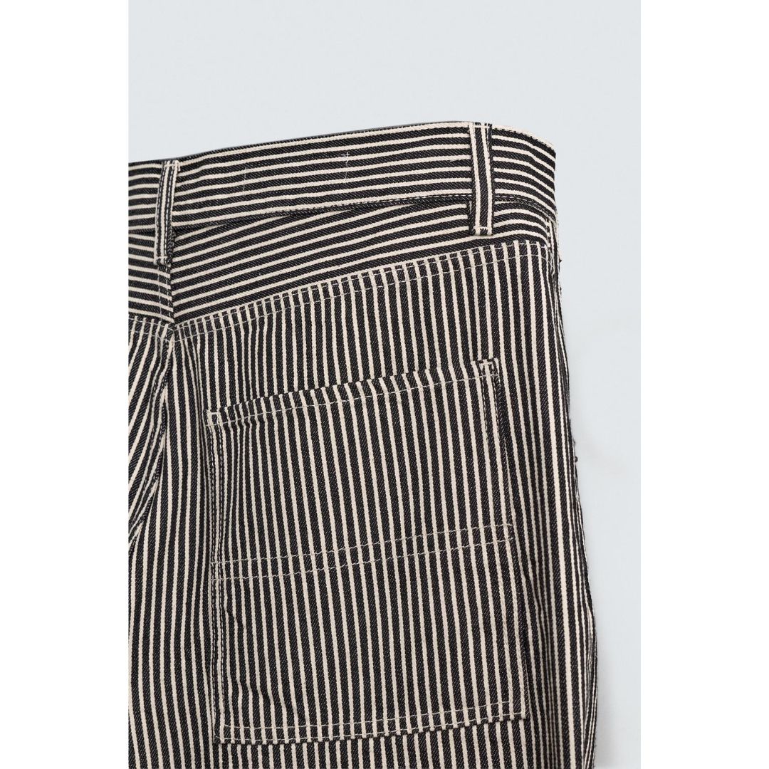 ZARA ストライプ柄リラックスフィットパンツ メンズ - メルカリ