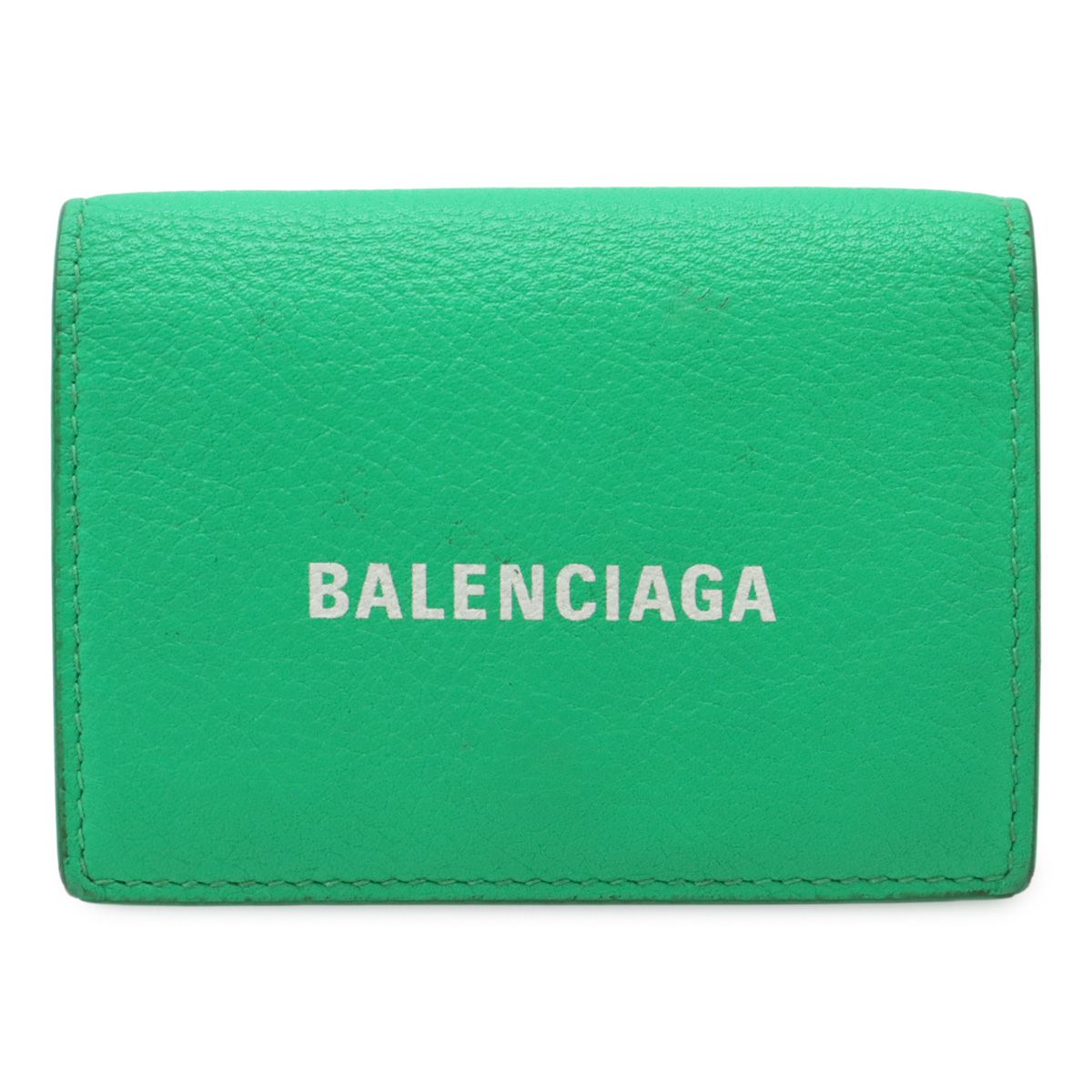 BALENCIAGA 三つ折り財布 本革 緑