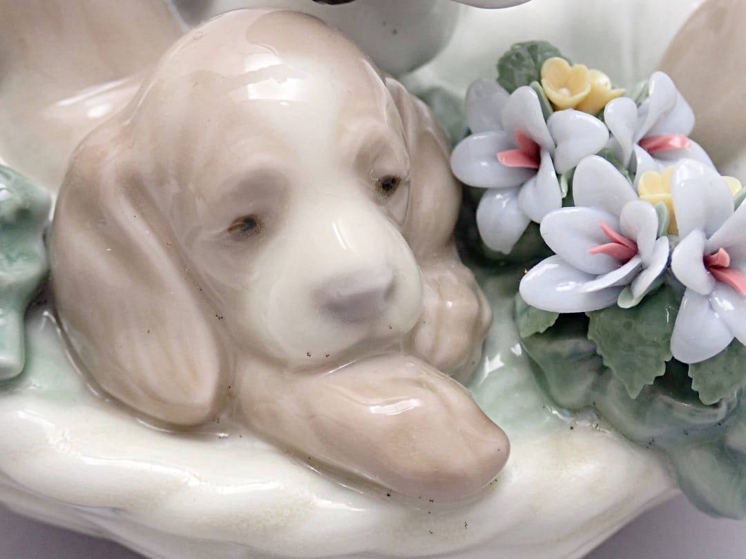 LLADRO リヤドロ フィギュリン ポーセリン 花かごと三匹の子犬バスケット リボン 限定品 中古A 【送料無料】 D-2196【質屋出品】 -  メルカリ