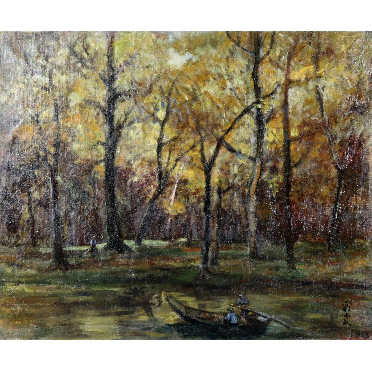 ▽八木熊次郎「白樺林」 肉筆油彩 楾 R358-OU - メルカリ