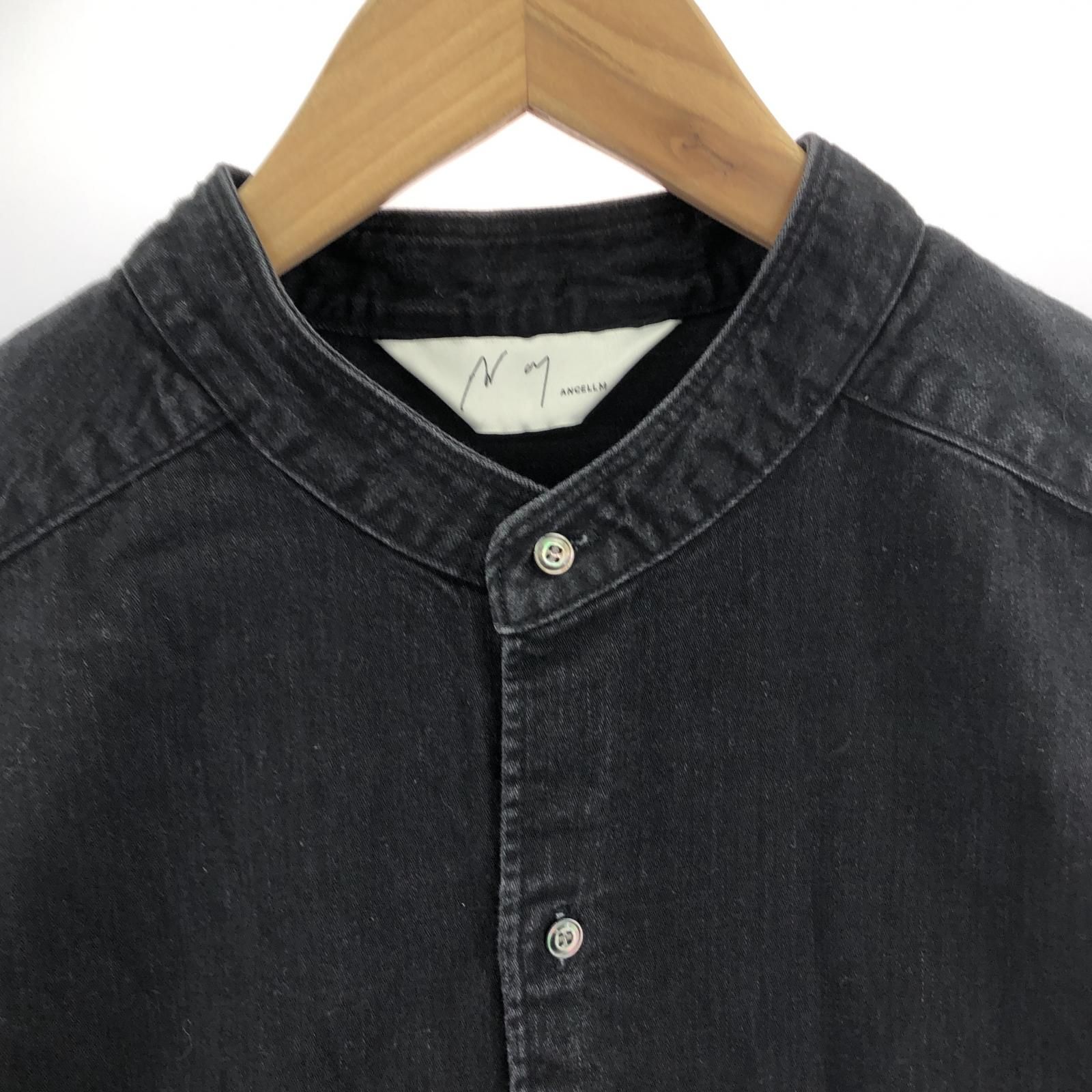 トップス ANCELLM DENIM PAINT LONG SHIRT(black) 1 ANCELLM - DENIM PAINT LONG SHIRT/BLACK | NapsNote