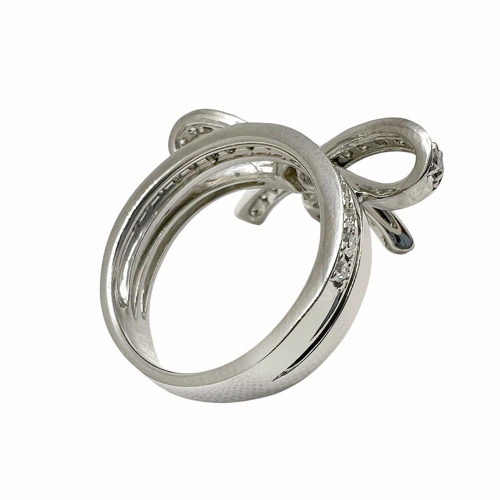 ダイヤモンド リボン リング 指輪 プラチナ PT900 0.19ct 0.66ct 10.4g  