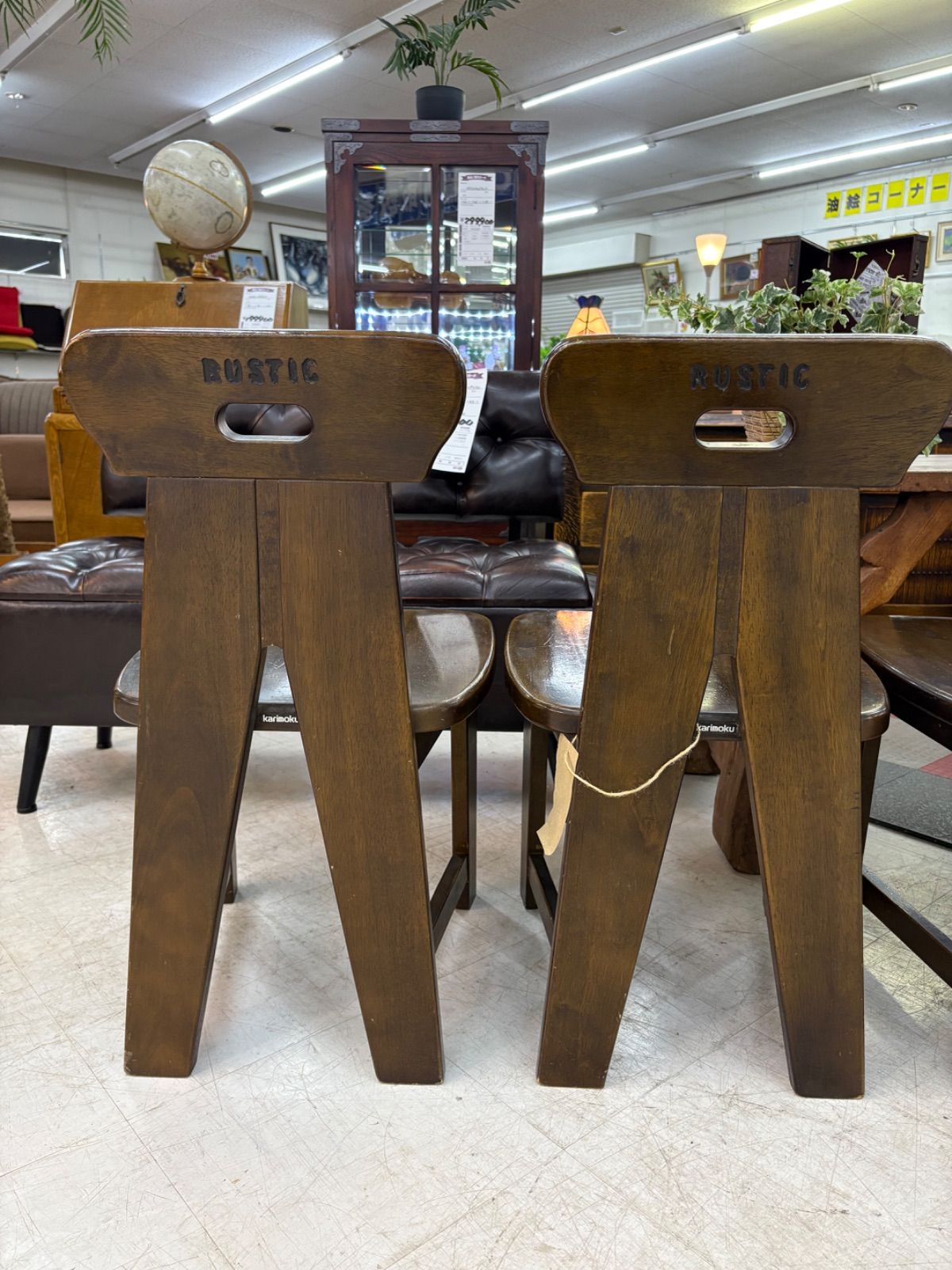 ヴィンテージ カリモク 曲木 S字アーチの高級品 チェアー 4脚