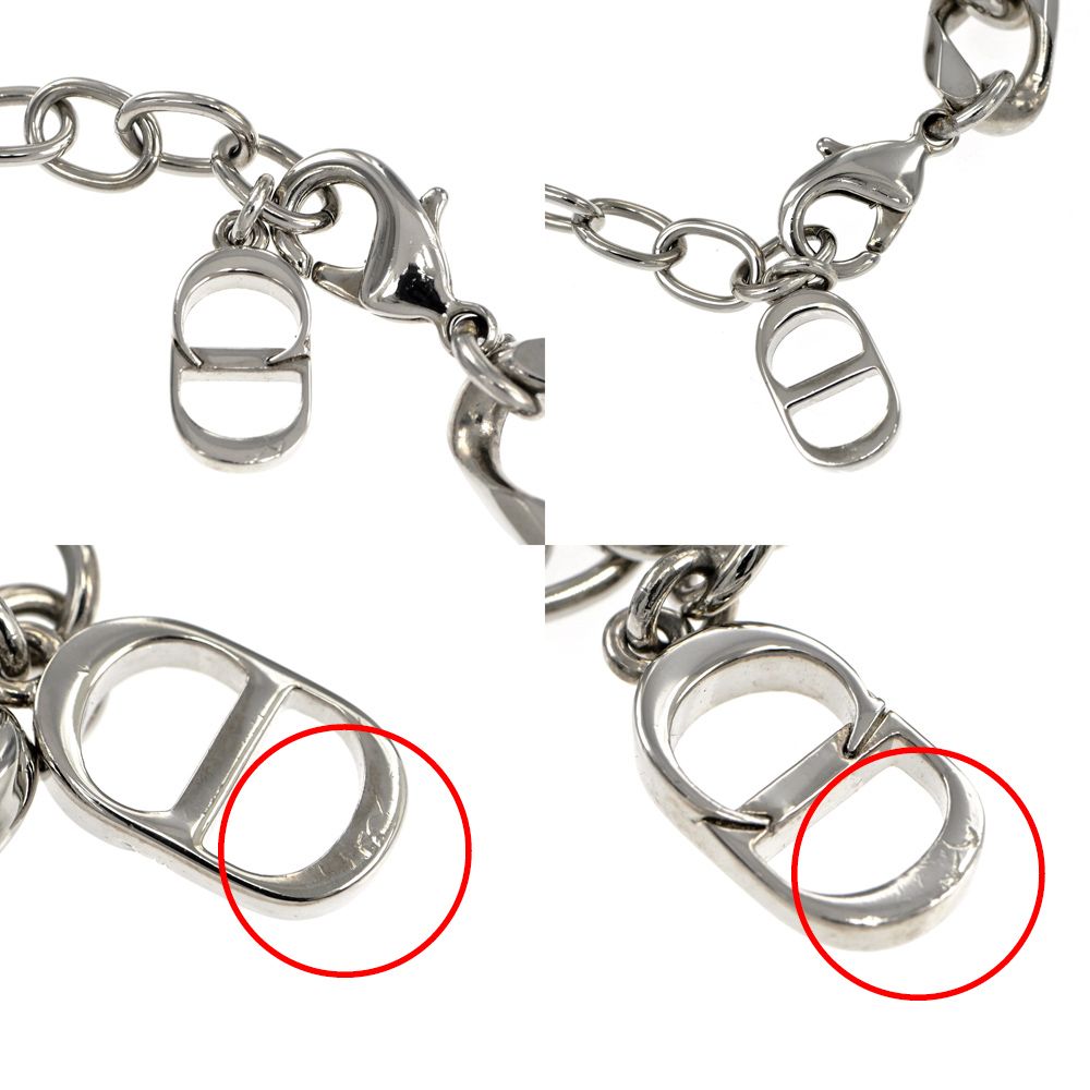 Dior ディオール　シルバー ストーン付きブレスレット Christian Dior 未使用 ディオール リップグロス ロゴ