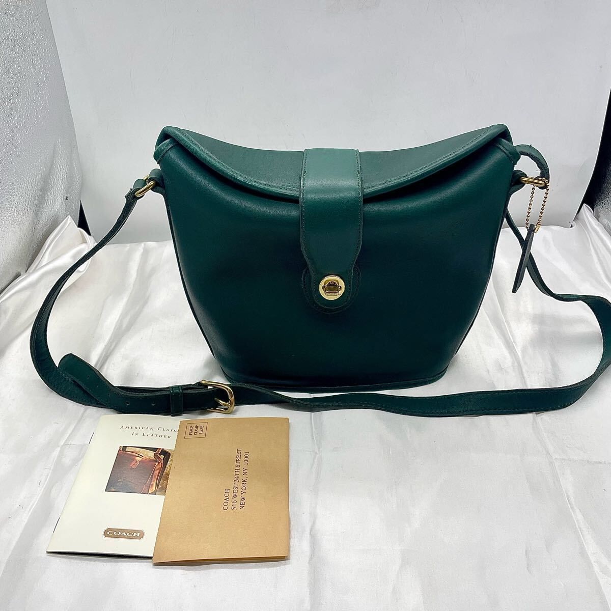 【美品】 coach オールドコーチ ショルダーバッグ 巾着 ネイビー 入手困難/美品✨オールドコーチ 巾着 ショルダーバッグ ネイビー