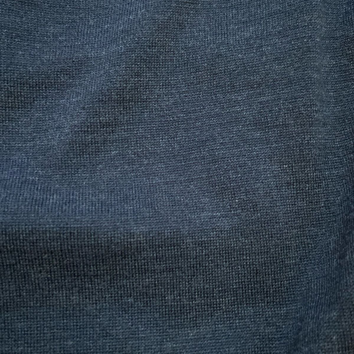 JOHN SMEDLEY 長袖セーター ネイビー/アイボリー 30G シーアイランドコットン 長袖クルーネックニット【ROWLAND