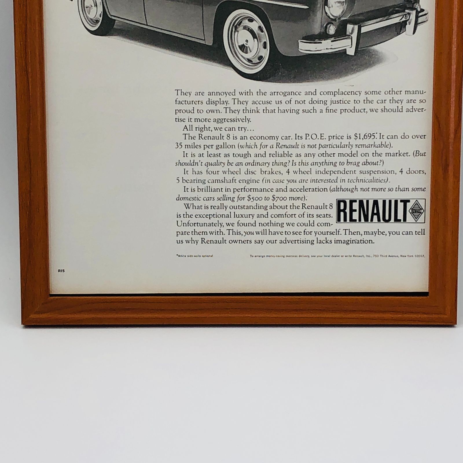 RENAULT 1950年代モデル ヴィンテージ広告 ビンテージ 広告 ポスター 『 ルノー (RENAULT) 』 1960's ※当時