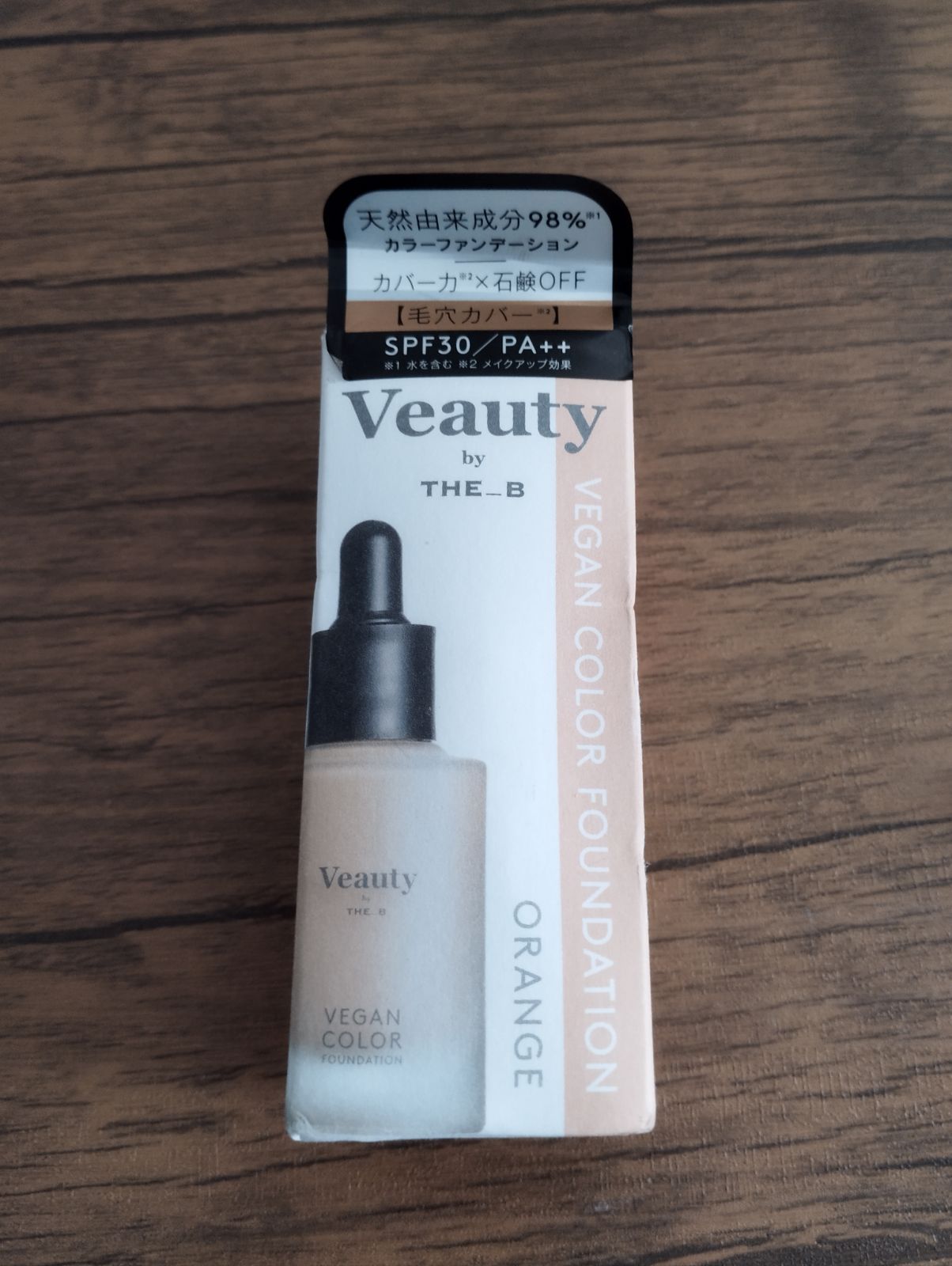 Veauty by THE_B ヴィーガン カラーファンデーション (オレンジ) 敏感肌用 リキッド ファンデーション SPF30  (毛穴カバー/肌荒れ カバー) 植物由来の美容成分 - メルカリShops